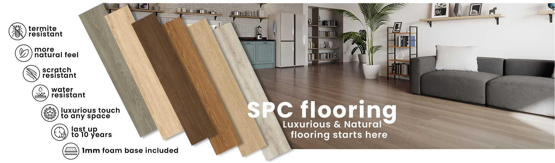 lantai SPC Flooring dari aspira living merk luxor mempercantik rumah dengan lantai motif kayu
