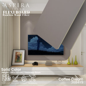 Flexi Board Solid Coffee Cream - Wall panel PVC
