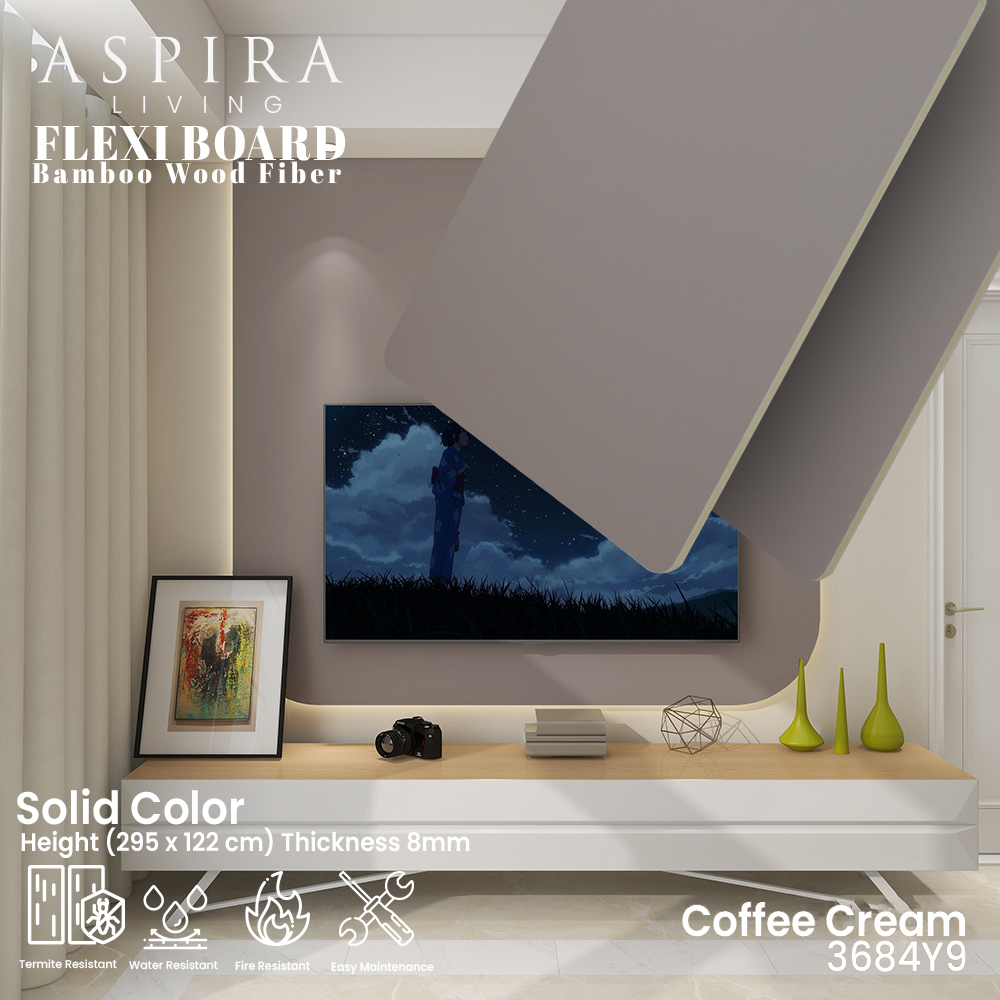 Flexi Board Solid Coffee Cream - Wall panel PVC