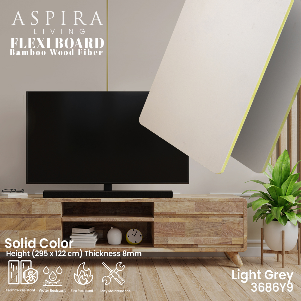 Flexi Board Solid Light Grey - Wall panel PVC