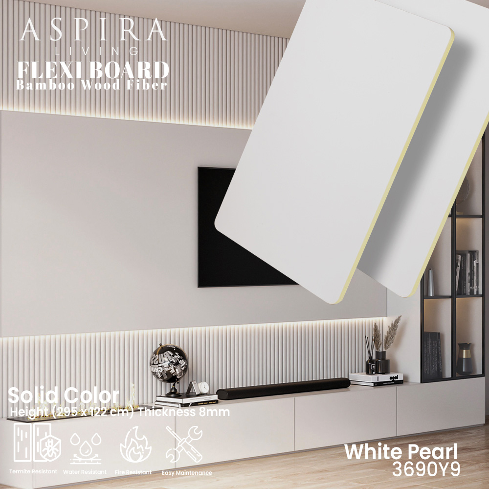 Flexi Board Solid White Pearl - Wall panel PVC