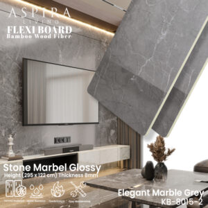 Flexi Board Marble Elegant Grey - PVC Marmer Abu