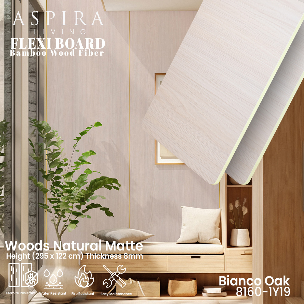 Flexi Board Bianco Oak - Wall panel PVC Motif Kayu