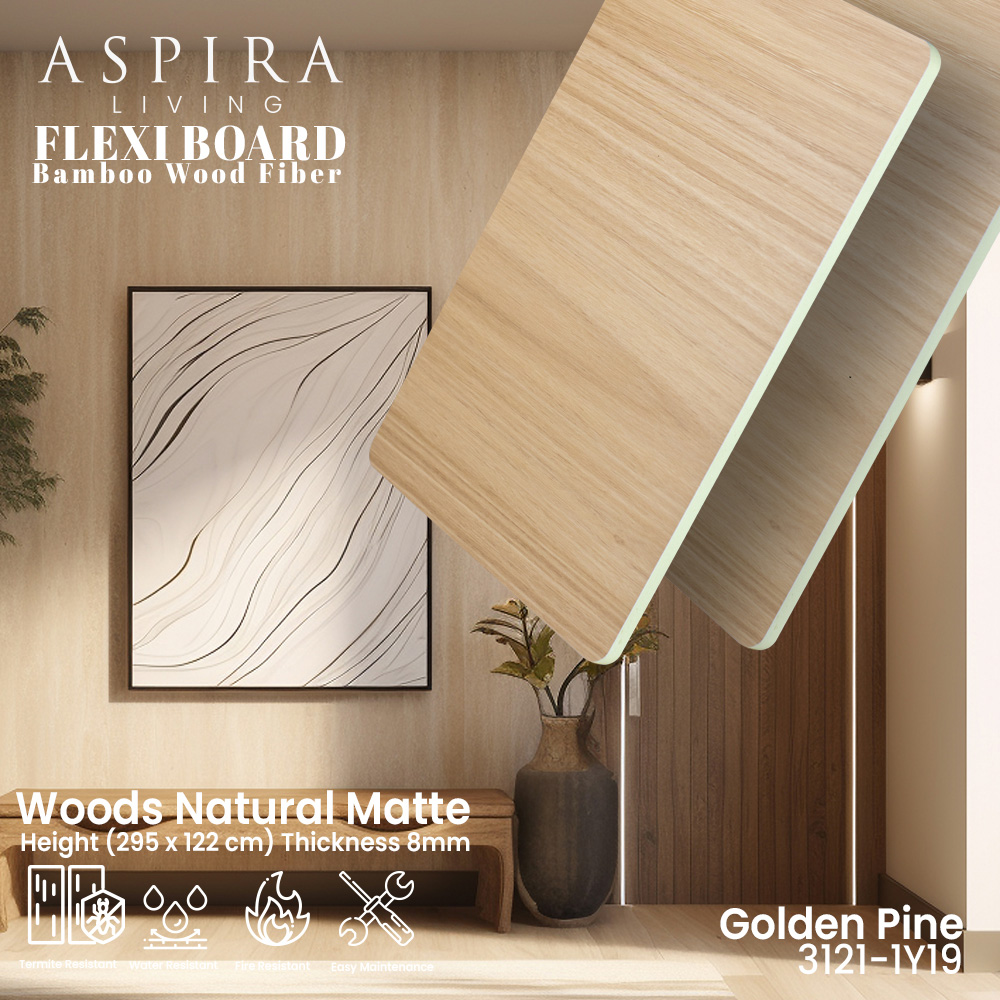 Flexi Board Golden Pine - Wall panel PVC Motif Kayu