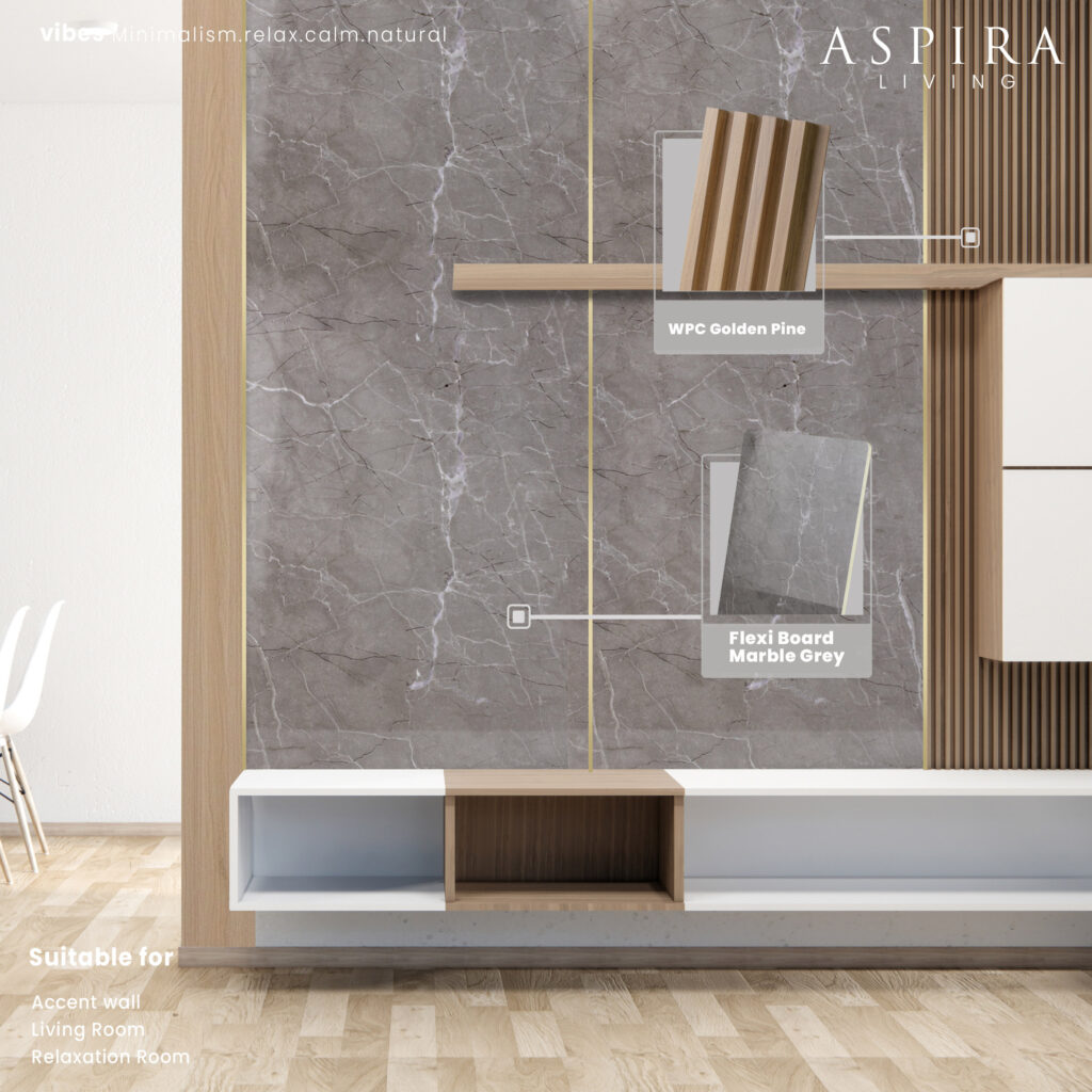 pemasangan-elegant-grey-marble-PVC-Board-dan-WPC