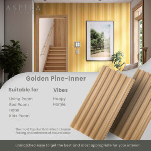 WPC Cekung Wall Panel - Golden Pine