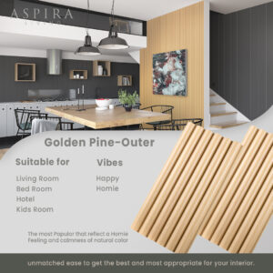 WPC Cembung Wall Panel - Golden Pine