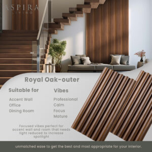 WPC Cembung Wall Panel - Royal Oak