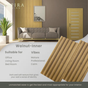 WPC Cekung Wall Panel - Walnut