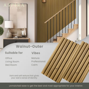 WPC Cembung Wall Panel - Walnut