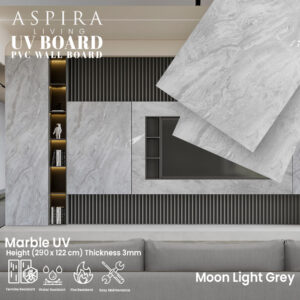 UV Board 3mm Moonlight Grey Panel Dinding Marmer
