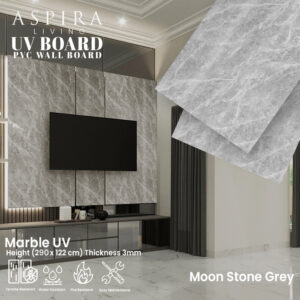 UV Board 3mm Moon Stone Grey Panel Dinding Marmer