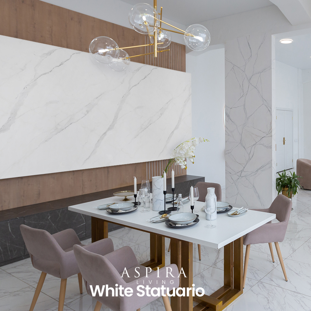 UV Board 3mm White Statuario Wall Panel Dinding Marmer - Image 3