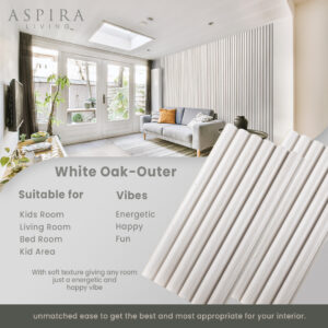 WPC Cembung Wall Panel - White Oak
