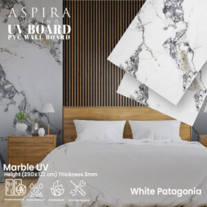 UV Board 3mm White Patagonia Wall Panel Dinding Marmer
