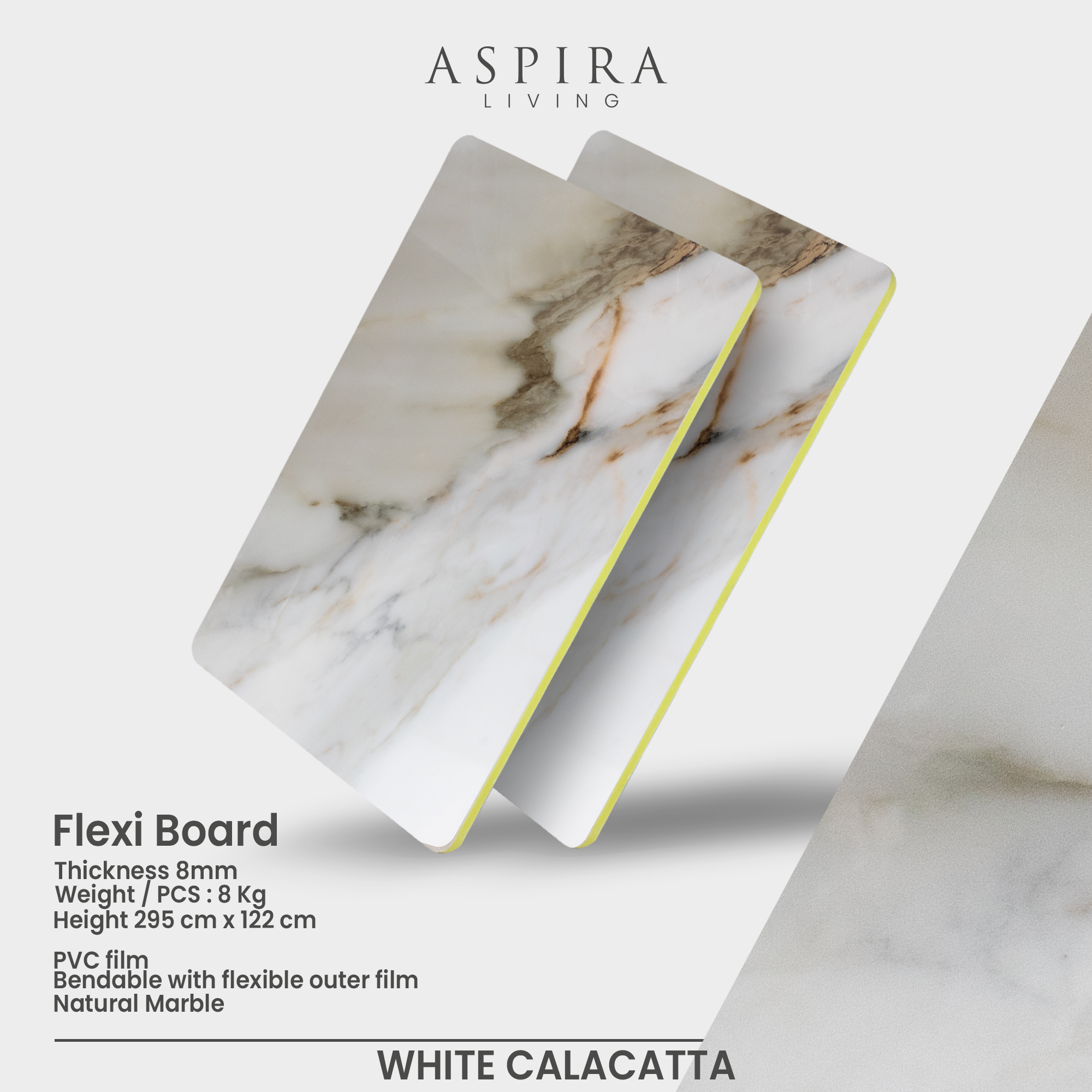 Flexi Board Marble White Callacata - Image 4