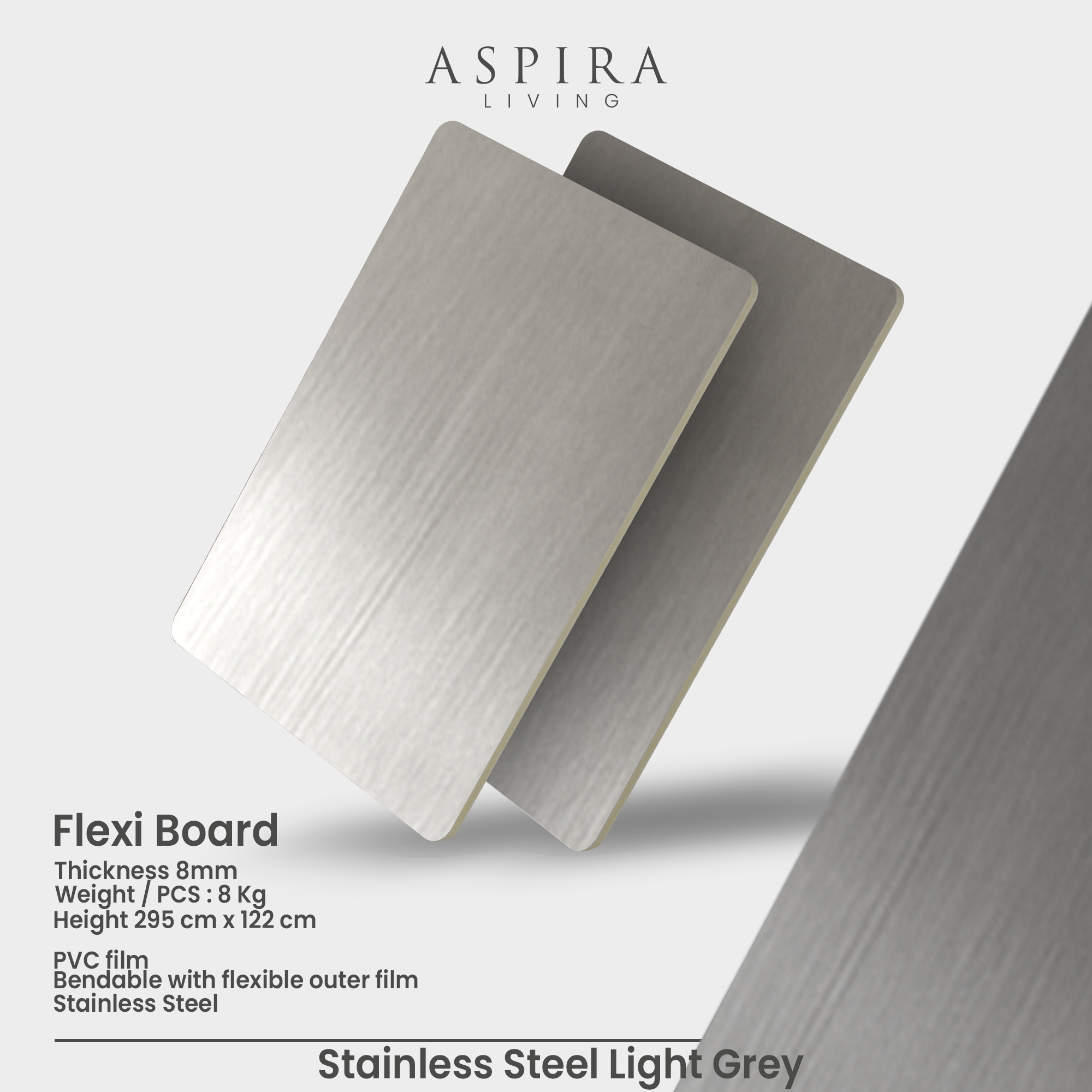 Flexi Board Stainless Steel Light Grey - Image 3