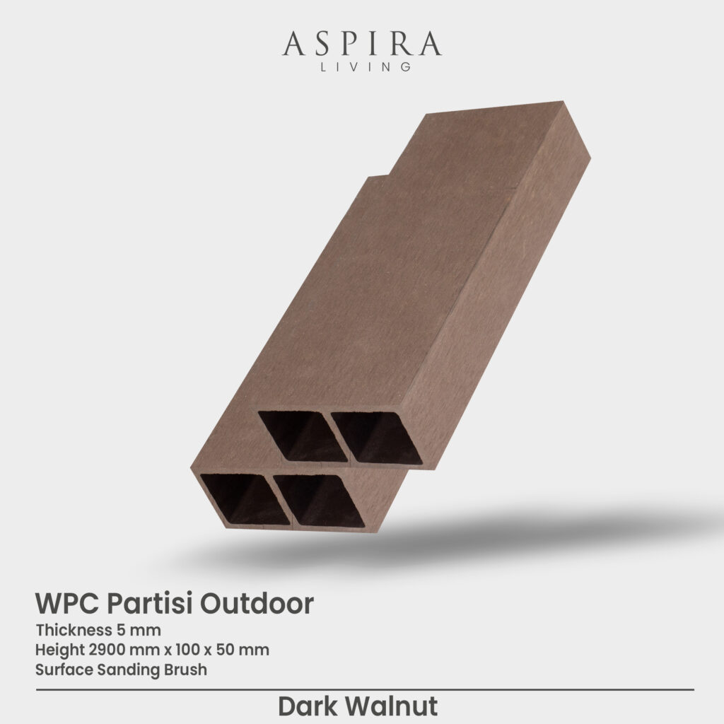 Jual WPC Partisi Outdoor 10x5 Dark Walnut Jabodetabek - Aspira Living