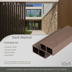 WPC Partisi Outdoor 10x5 Dark Walnut
