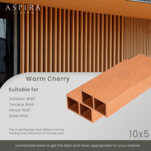 WPC Partisi Outdoor 10x5 Warm Cherry